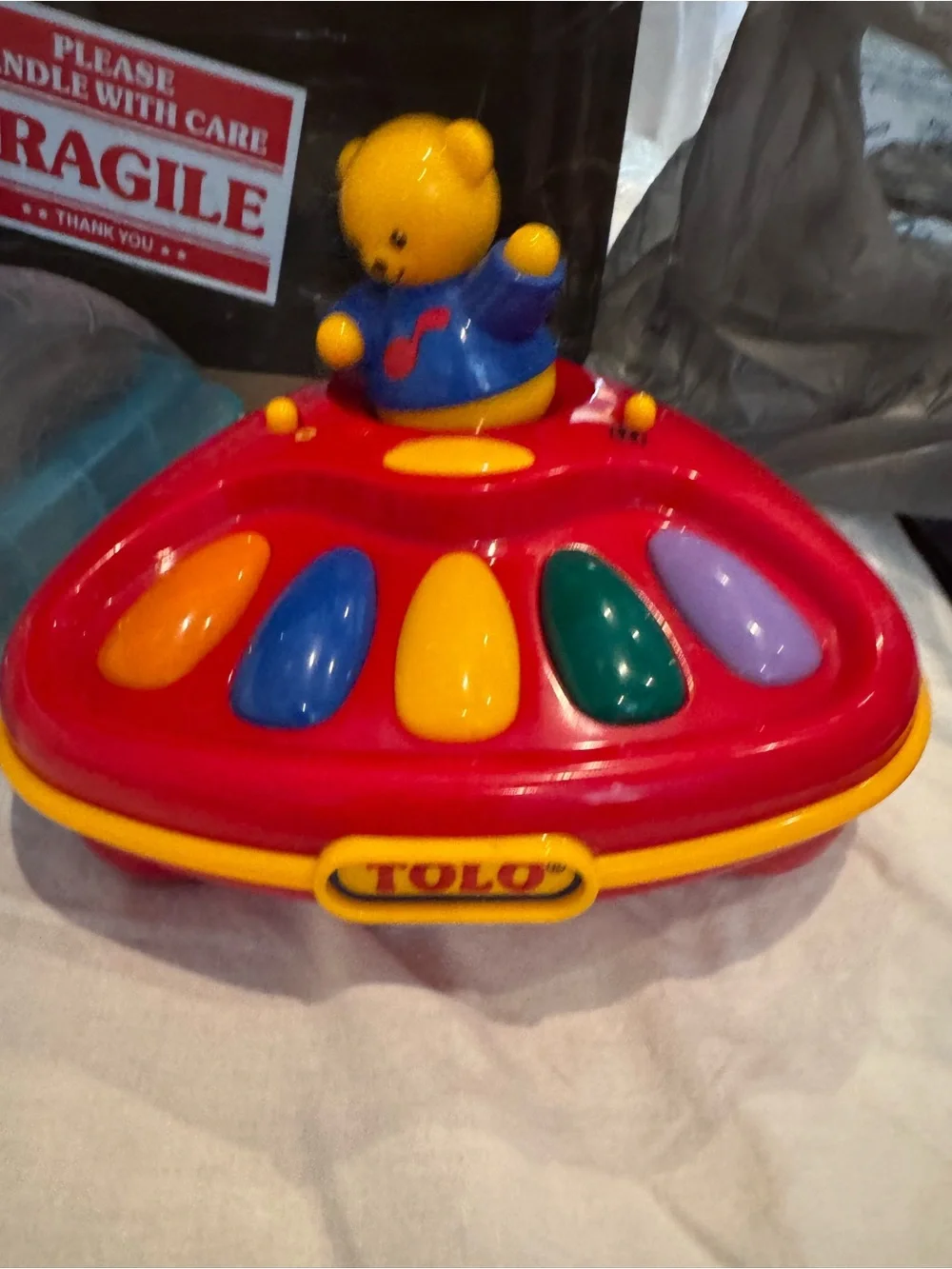 Tolo Red Musical Bear Piano Toy for Kids baby Einstein music